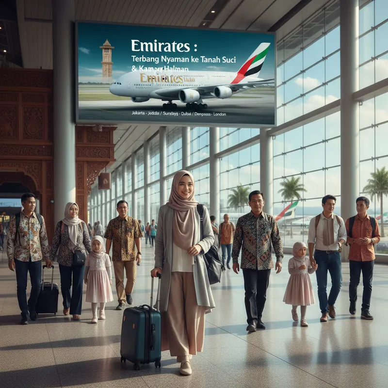Emirates (EK) — Rute ex Indonesia, Bagasi Umrah, Layanan