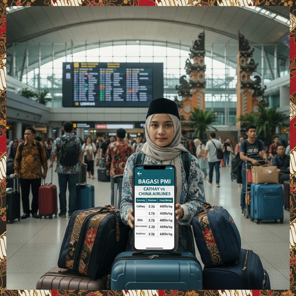 Baggage for Indonesian Migrant Workers from Hong Kong & Taiwan: Cathay vs EVA vs China Airlines (30 vs 40 vs 50 kg Table + Excess Baggage in IDR) 2026