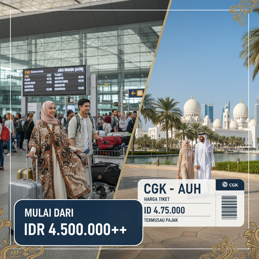 Tiket Pesawat Jakarta (CGK) ke Abu Dhabi (AUH) — Jadwal, Harga IDR, Maskapai PMI | 2026