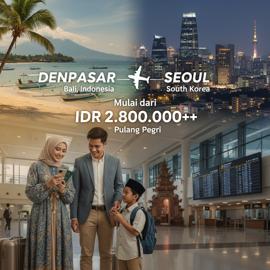 Tiket Pesawat Denpasar ke Seoul — Jadwal, Maskapai, Harga IDR | 2026