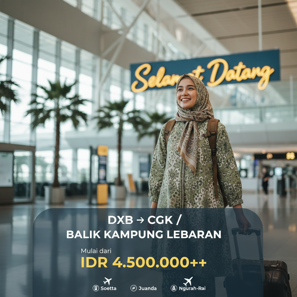 Tiket Pesawat Dubai (DXB) ke Jakarta (CGK) — Jadwal, Harga IDR, Maskapai PMI | 2026