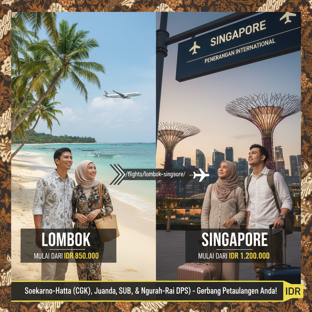 Tiket Pesawat Lombok ke Singapore — Jadwal, Maskapai, Harga IDR | 2026