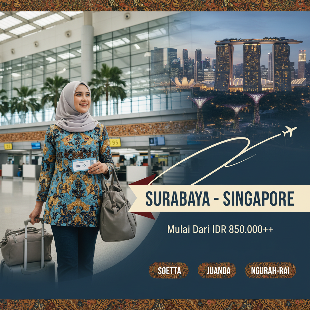 Tiket Pesawat Surabaya ke Singapore — Jadwal, Maskapai, Harga IDR | 2026