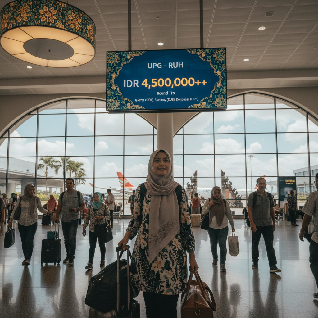 Tiket Pesawat Makassar (UPG) ke Riyadh (RUH) — Jadwal, Harga IDR, Maskapai PMI | 2026