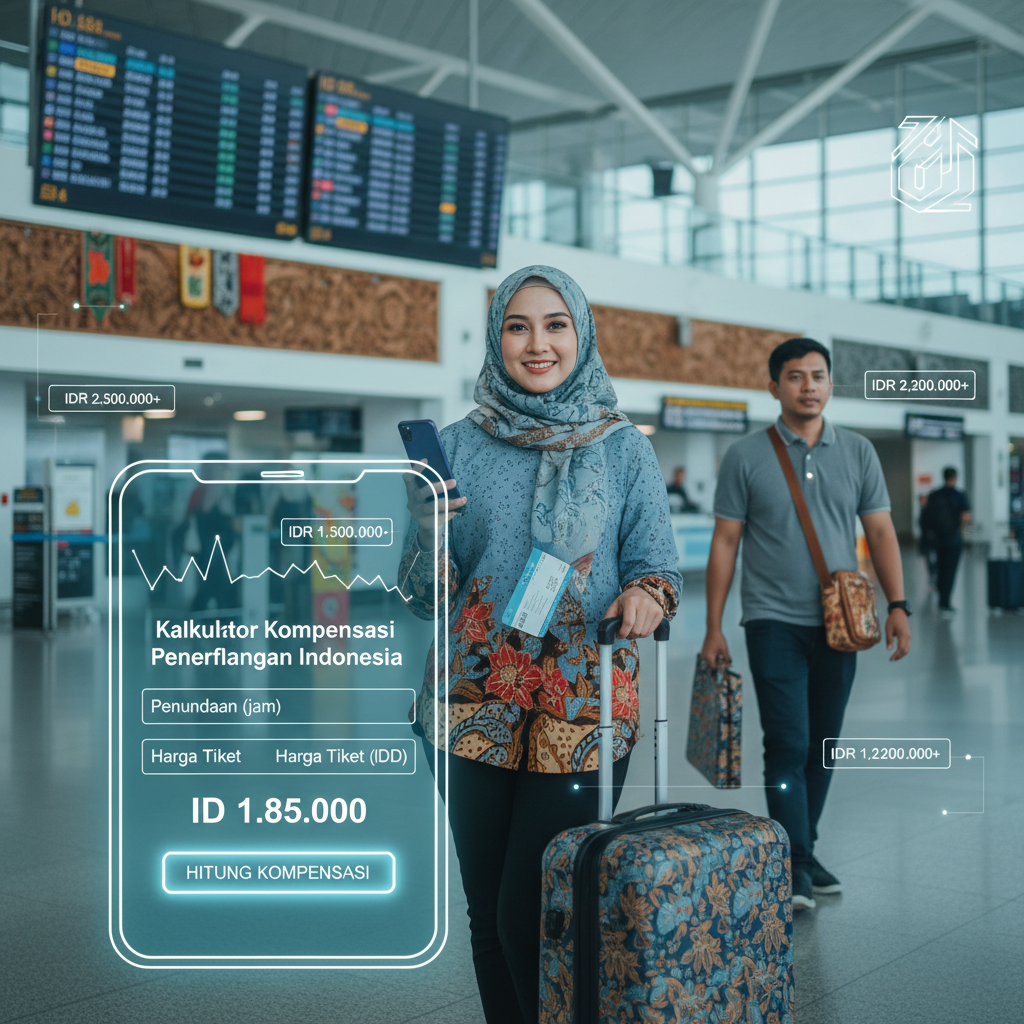 Kalkulator Kompensasi Penerbangan — Indonesia 2026