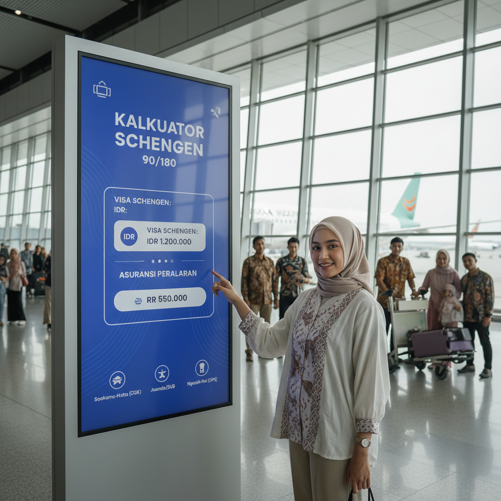 Kalkulator Schengen 90/180 — Paspor Indonesia 2026