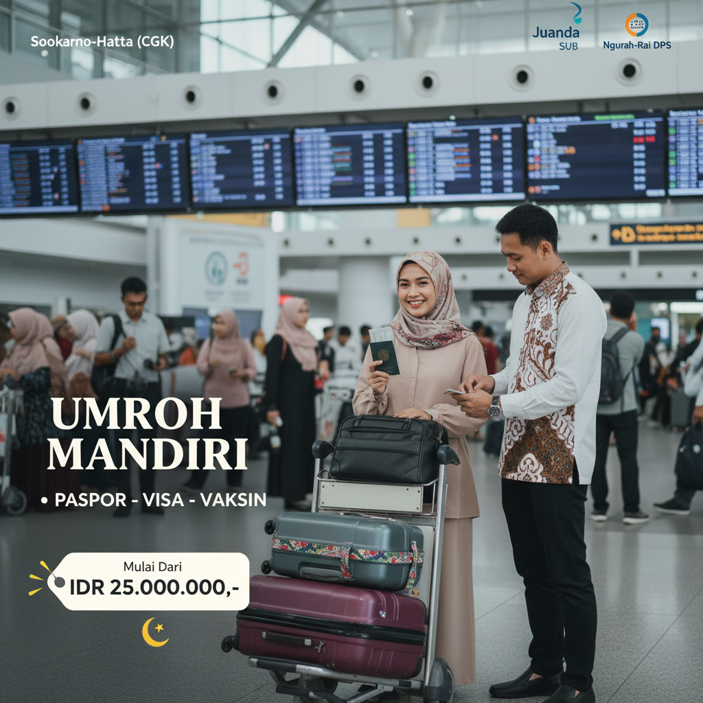 Umroh Mandiri 2026: 8 Langkah Paspor, e-Visa Saudi (Nusuk), Vaksin Meningitis, dan Tiket — dengan IDR Per Langkah