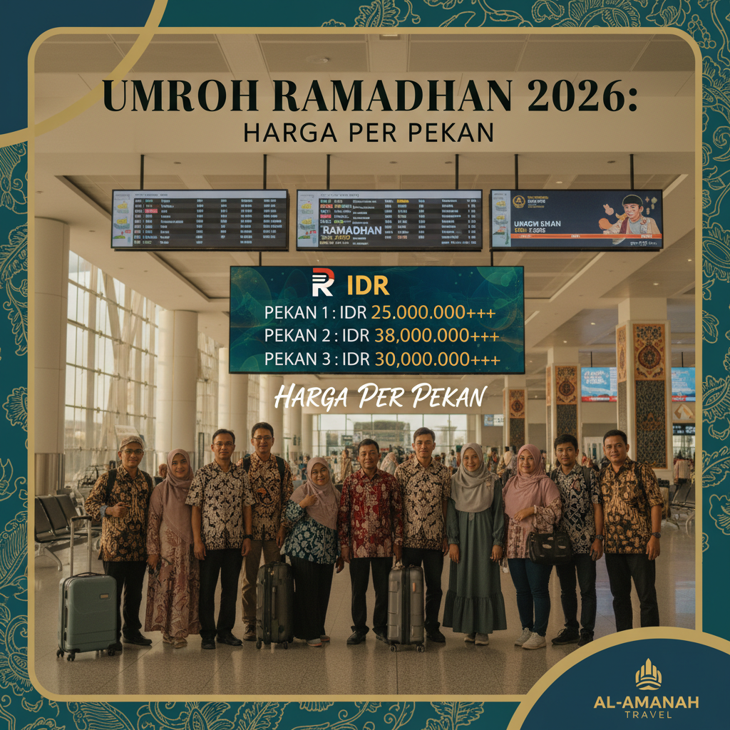 Ramadhan 2026 Umrah Pricing Per Week: Early vs Mid vs Late/Itikaf (Rp 28-110 million)